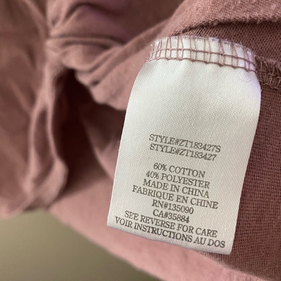 Women’s Altar’d State Mauve Knot Front Short Sleeve Top Size Medium - Picture 4 of 4